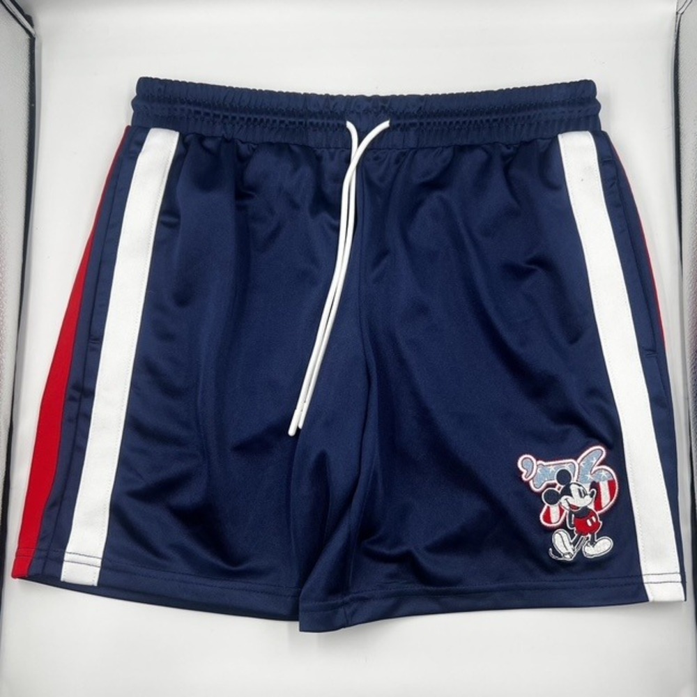 Disney Mickey Mouse Men's Small Navy Blue Athletic Shorts 76 Patriotic